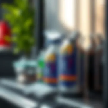 Effective Cleaning Agents Close-up of effective cleaning agents for metal finishes