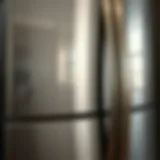 Spotless metal refrigerator showcasing a gleaming surface