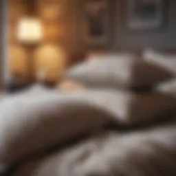 A cozy bedroom showcasing various pillow types