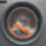 Interior of a washing machine drum with detergent residue