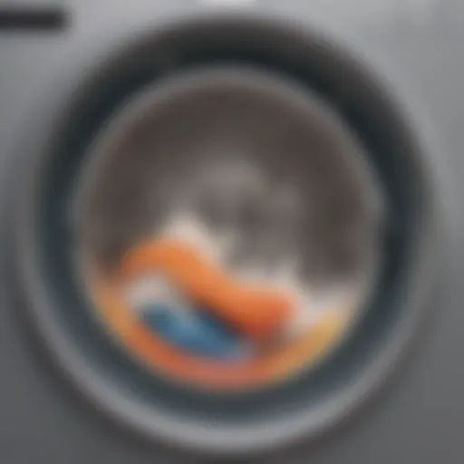 Interior of a washing machine drum with detergent residue