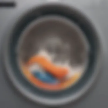 Detergent Residue in Washing Machine Interior of a washing machine drum with detergent residue