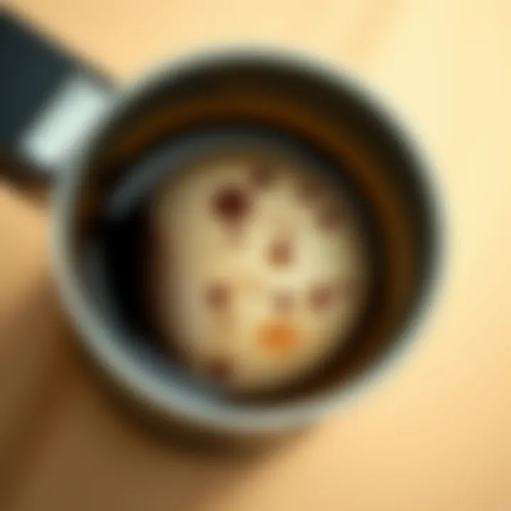 A close-up view of coffee stains inside a pot