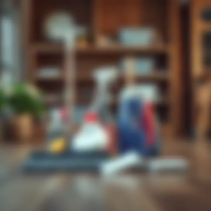 Essential Cleaning Tools for Laminate Care Cleaning supplies organized for laminate floor maintenance