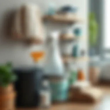 Space-Saving Cleaning Supplies Organized Neatly Space-saving cleaning supplies organized neatly