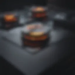 Sparkling clean black glass stove surface