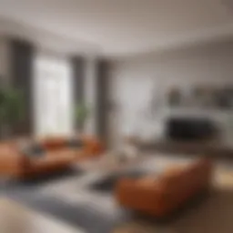 Cozy living room setup in a one-bedroom apartment for couples