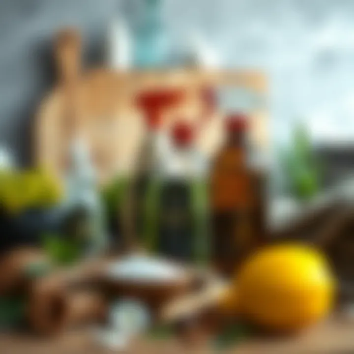 Sustainable Cleaning Alternatives Eco-friendly cleaning products displayed with natural ingredients