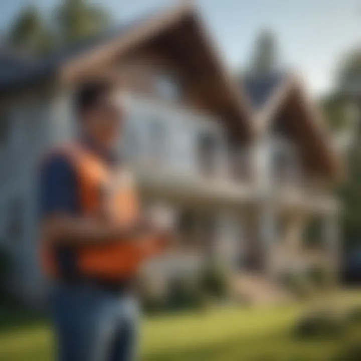 A professional inspector examining a home structure