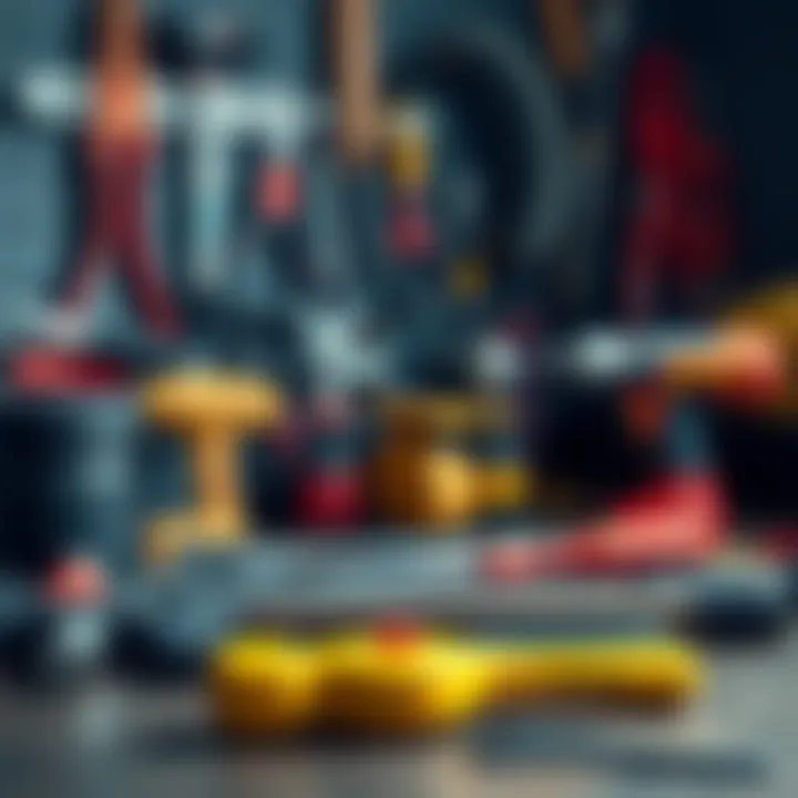 Efficient home repair tools neatly arranged