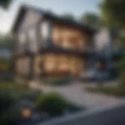 A serene neighborhood showcasing diverse homes