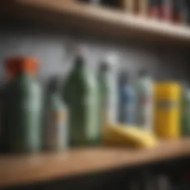 Eco-friendly cleaning supplies displayed on a shelf