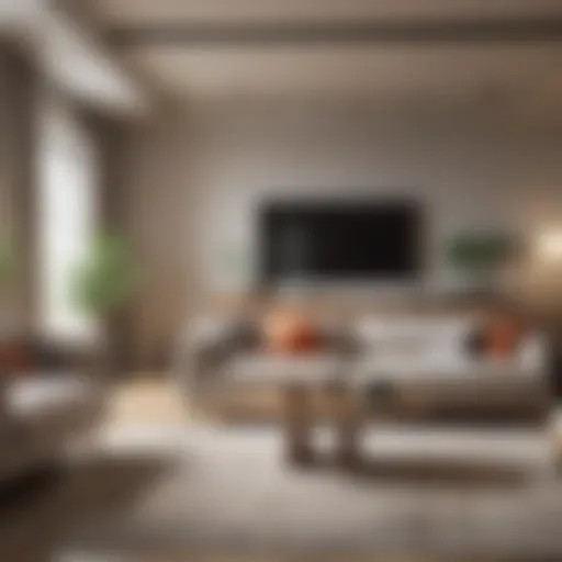 Spacious living room ready for cleaning