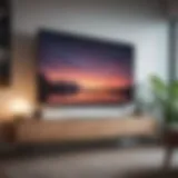 Close-up of a spotless flat screen TV reflecting light