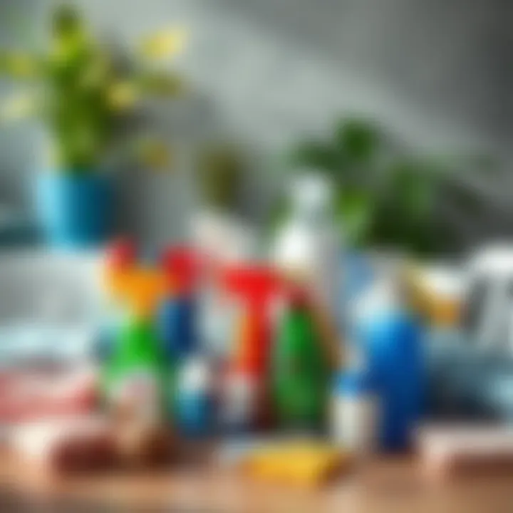 Array of Essential Cleaning Supplies Essential cleaning supplies array