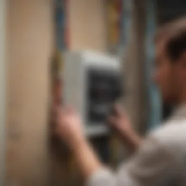 Inspection of Electrical Connections by a Homeowner A homeowner inspecting electrical connections