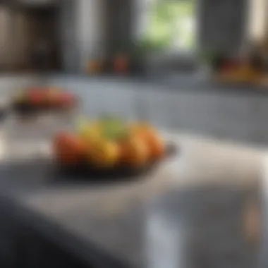 Immaculate Kitchen Countertop A sparkling kitchen countertop with fresh fruits