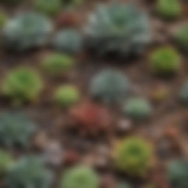 Illustration of ideal soil mix for succulents with components labelled