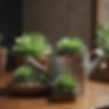 Effective Watering Techniques for Succulents Watering can nurturing succulents, demonstrating proper watering technique