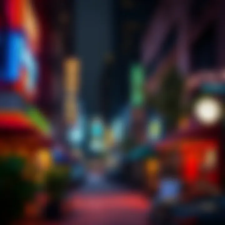 A vibrant street view highlighting local dining and entertainment options in 60607