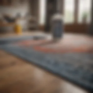 A variety of rug cleaning products displayed neatly, indicating optimal choices for care.