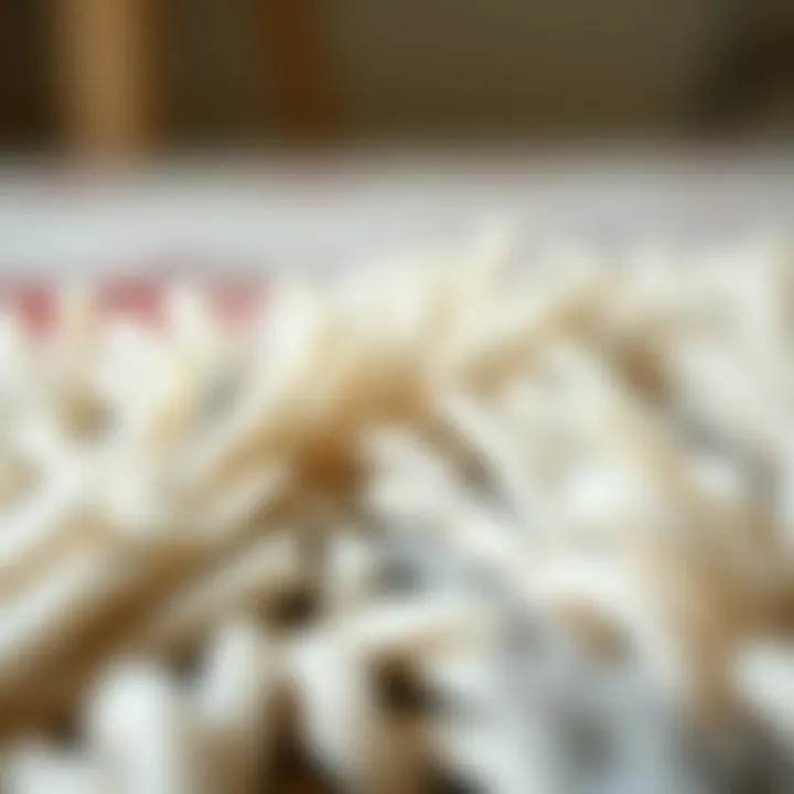 Close-up of Rug Fibers A close-up of different rug fibers for material identification