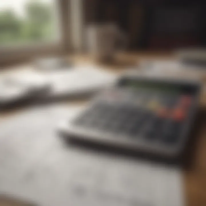 Calculator and financial documents representing investment calculations
