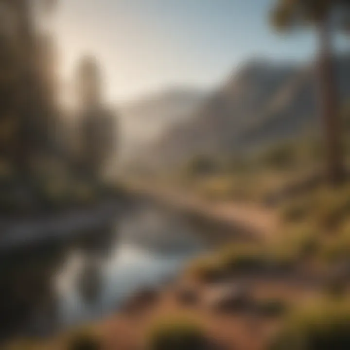 A serene landscape of a potential relocation destination outside California