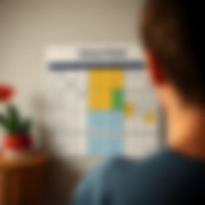 Customizable chore chart with colorful designs