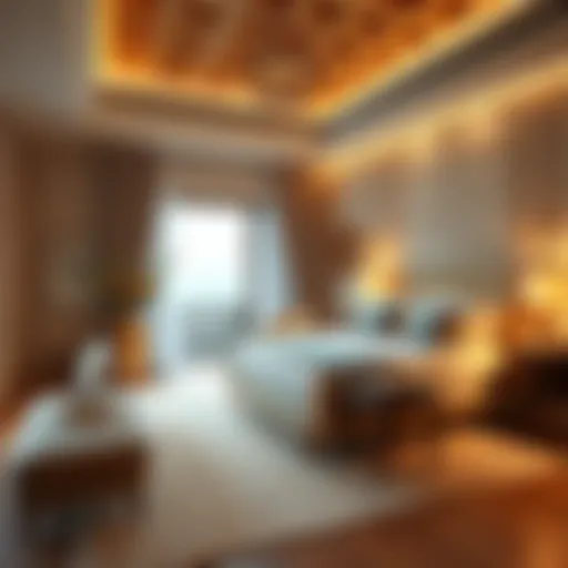 Luxurious bedroom with elegant decor for couples