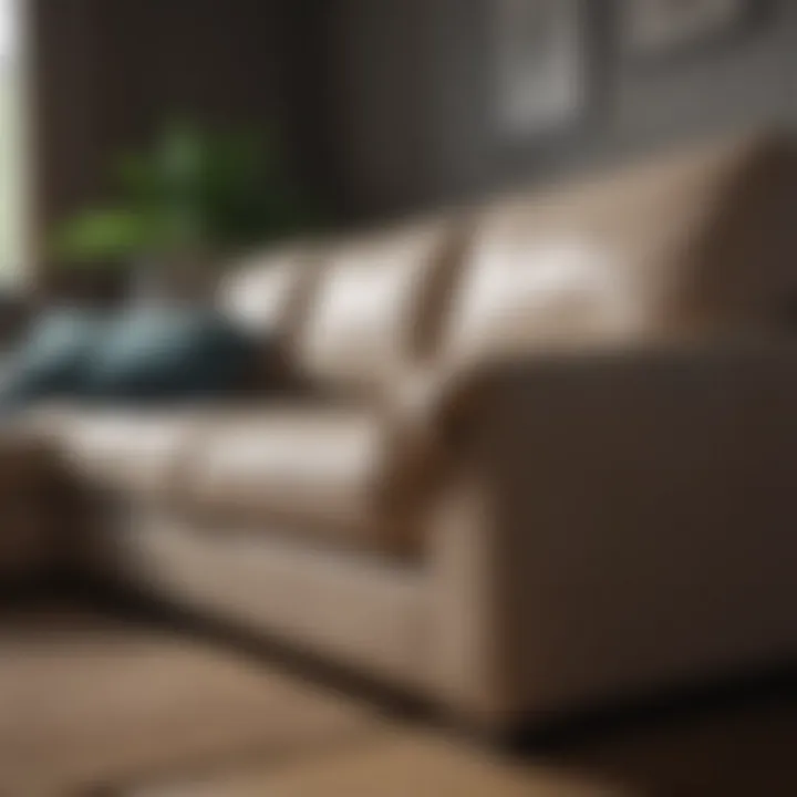 Before and after of a clean sofa transformation