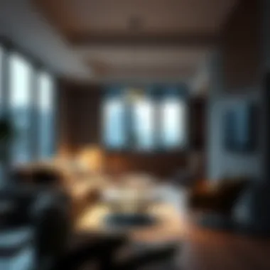 Modern design elements in a studio apartment