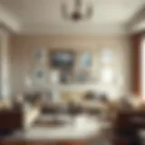 Elegant living room with thoughtfully arranged wall art