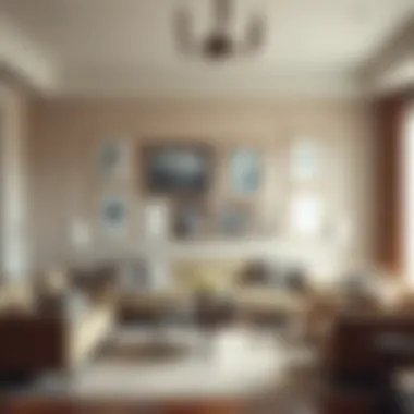 Elegant Living Room with Wall Art Elegant living room with thoughtfully arranged wall art