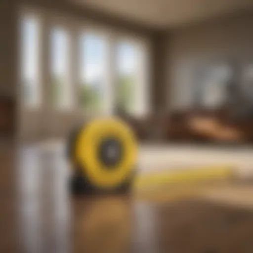Measuring a room with a tape measure