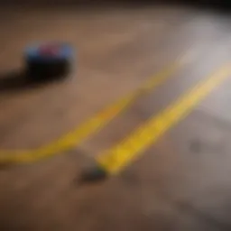 Measuring tape laid across a room's floor