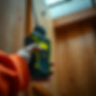 Electromagnetic Stud Finder in Action Electromagnetic stud finder in action