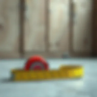 Traditional Measuring Tape for Stud Locating Traditional measuring tape and marker for stud locating