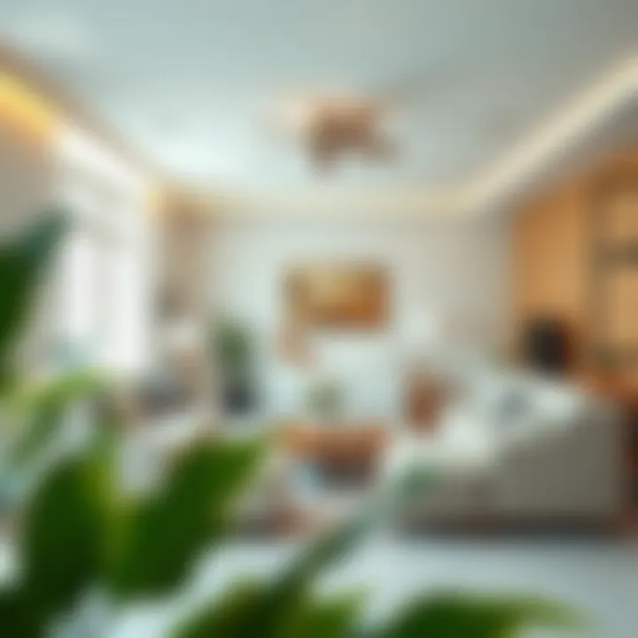 Living room with disinfected surfaces and fresh ambiance