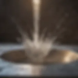 Vinegar and baking soda reacting in a drain