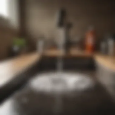 Pouring baking soda and vinegar into a drain