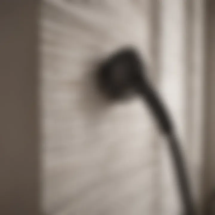 Demonstration of a vacuum cleaner attachment being used on fabric blinds