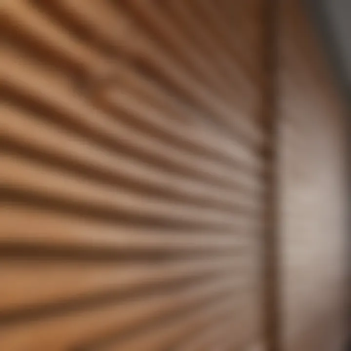 Close-up view of wooden blinds being cleaned with a microfiber cloth