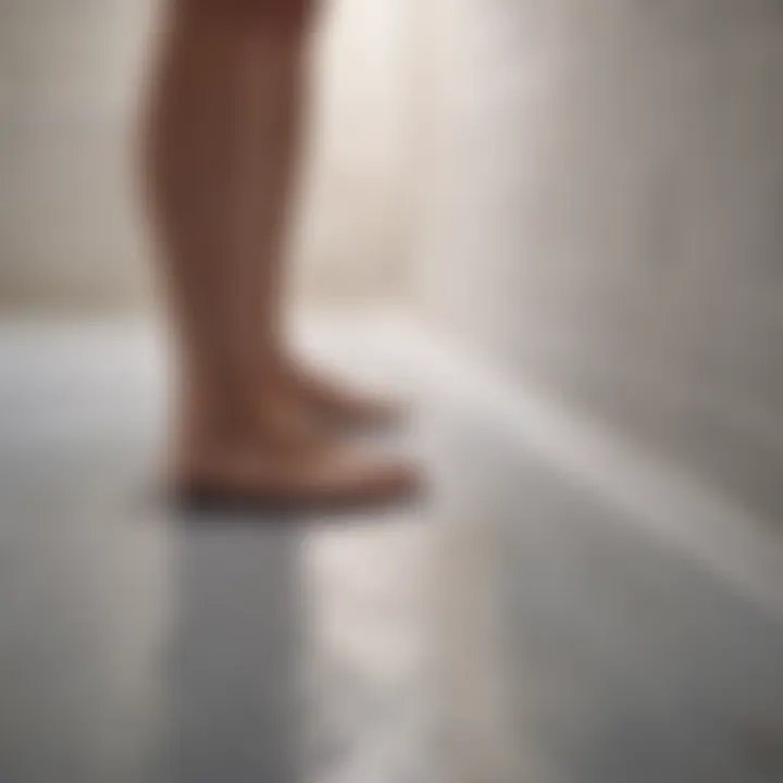 Homeowner examining a clean shower drain