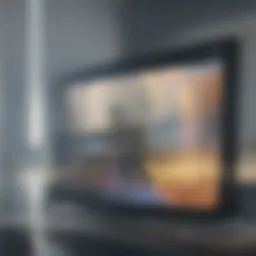 Close-up of a pristine TV screen being cleaned