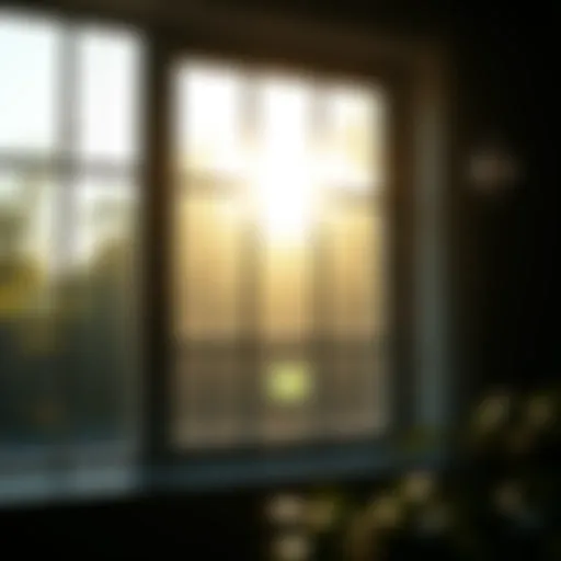 A pristine window reflecting sunlight