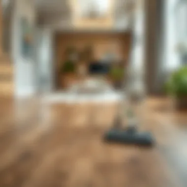 Demonstration of cleaning a laminate floor