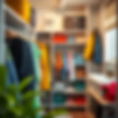 Stylishly organized closet with color-coded clothing