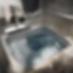 A bathtub with clear water draining smoothly