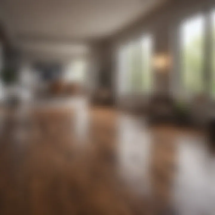 Home interior featuring well-maintained wood flooring